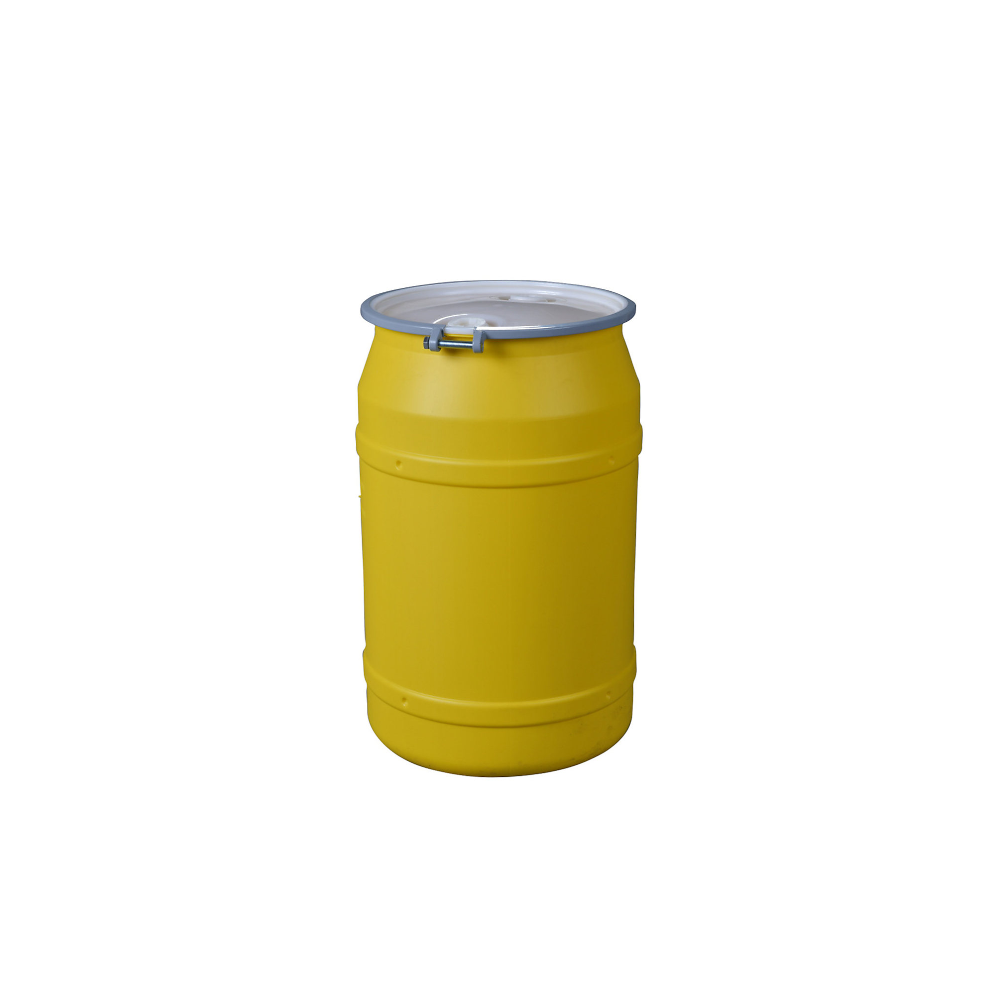 Eagle Lab Pack Plastic Drum — 55 Gallon, Yellow, Metal Bolt Rings, 2x2in. Bung Holes, Model# 1656MBRBG2